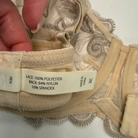 Some Lace Embroidery Underwire Bra size 36C nude - Picture 4 of 4